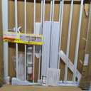 Cumbor 29.7-46" Baby Gate for Stairs, Toddler Safety Essentials for The House, Auto Close Dog Gate for Doorways, Mom's Choice Awards Winner-Easy Install Pressure Mounted Pet Gates for Dogs, White