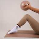 Cute Pilates Ruffle Socks for Women, Grippy Non-Slip Crew Socks with Embroidery for Yoga Barre Workout (White)