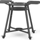 Solo Stove Portable Pi Stand | Outdoor Stand for Pi Pizza Oven on Wheels, With Shelf & Gas Tank Storage, Split Table Top, Powder-Coated Stainless Steel, Dimensions (LxW): 47.3 x 38.1 in, 45 lbs, Black