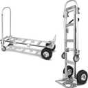 Vergo Industrial Convertible Hand Truck - AS7B Heavy Duty Aluminum 2 in 1 Dolly (800 lb Capacity) Lightweight Reinforced Frame, Ergonomic Handle, Superior Mobility Moving Dolly (2 Positions, 63" High)