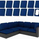 12Pcs Patio Cushion Covers, Stretch Outdoor Couch Cushion Covers | Stretchy Fit, UV-resistant, Elastic Bottom, Dustproof & Washable, Slipcovers Fits Most Patio Furniture Cushions, Cover Only
