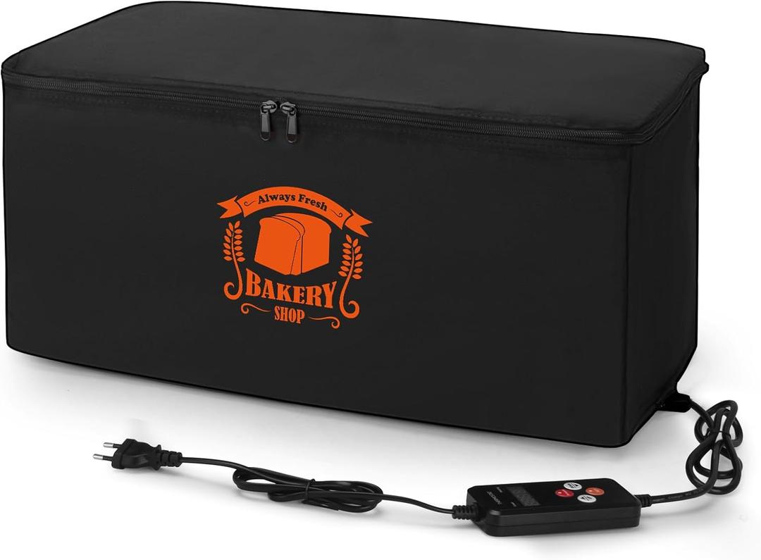 Bread Proofing Box dough proofing box cuboid sourdough starter warmer foldable proofing box real-time temperature display bread proofer black, 28.4"L x 22.6"W x 12.9"H