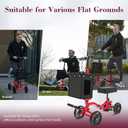 Lightweight Knee Scooter Crutch Alternative, Foldable & Adjustable Knee Scooter for Adults for Foot Surgery, Steerable Knee Walker with Detachable Storage Basket, Includes DIY Stickers-Hot Red