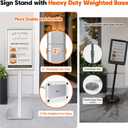 Pedestal Sign Holder Stand 11"x17", Heavy Duty Standing Sign Holder