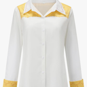 Womens Cowgirl Costume Cosplay Shirts Button Down Halloween Outfits S