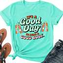 It's a Good Day to Read a Good Book Shirt Women-Cute Librarian Read Short Sleeve Book Lovers Tee Tops (Green, XXL)