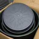 Neoaider 24/21/12 Inch Large Plastic Planter, Lightweight Ceramic-Look Tall Planters with Drain Hole & Saucers, Tall Plastic Planters for Porch, Garden, Patio, Balcony(Dark Green)