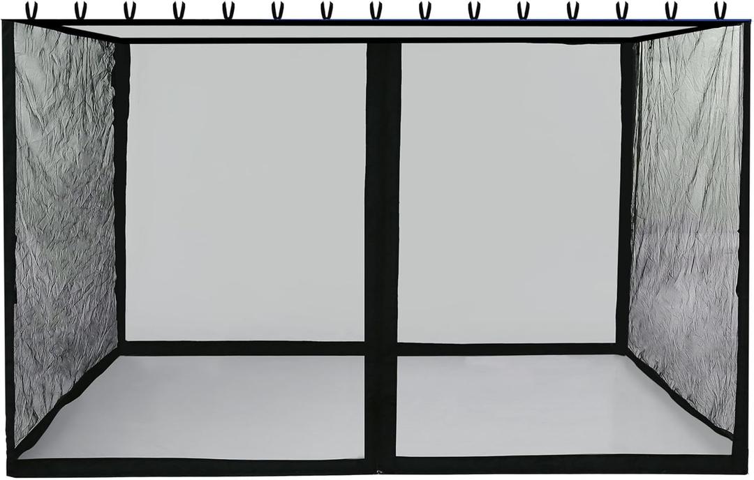 Mosquito Netting for 10'x10' Pop up Canopy Tent or Gazebo,Zipper Screen Sidewalls for Outdoor Garden Patio Gazebo(Mosquito Net Only, Black)