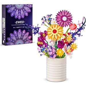 Sunflowers Bouquet Building Set for Mother's Day, Artificial Flower Compatible with Lego Botanical Collection, Valentine's Day for Adults Women Girl Girlfriend Home Decor