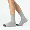Marc&Kily Mens Athletic Socks 6-Pair Cotton Thick Cushion Moisture Wicking Mid Crew Running Socks For Men (Gray, M)