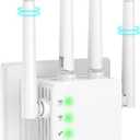 WiFi Extender Up to 12880 Sq.ft and 105 Devices, Dual-Band Speed,1 Ethernet Port,Easy Set up
