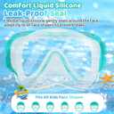 Vvinca Snorkel Set for Kids 3-14, Dry Top Snorkeling Gear for Boys Girls Youth, Panoramic View Swim Goggles with Nose Cover & Anti-Fog Lens, Junior Scuba Diving Mask with Adjustable Soft Fabric Strap
