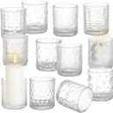 12pcs Assorted Votive Candle Holders - Clear Glass Tea Lights Candle Holder in Bulk, Tealight Candle Holder for Table Centerpiece Wedding Decor Home Decoration