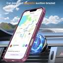 Hocase for iPhone 16 Pro Case 6.3", with Magnetic Ring Stand [Compatible with MagSafe] [Military Grade Protection] Slim Shockproof Translucent Protective Phone Case - Wine Red