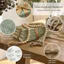 Decorative Books for Home Decor-Set of 4 Real Linen Decorative Books, Stacked Books with Wood Bead Garland, Jute Twine & Satin Ribbon, Neutral Modern Farmhouse & Boho Shelf Decor (Sage)