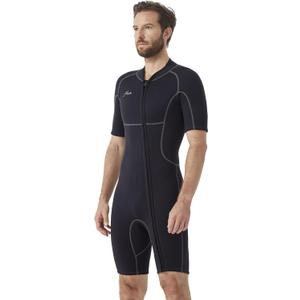 Hevto Men Wetsuit Shorty 2mm Neoprene Short Wet Suit for Surfing Diving Swimming Snorkeling Paddle Boarding (Large, M2S-Front Zip-Black)