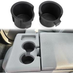 TPE Front Console Cup Holder Inserts Replacement Compatible with Ford F250 F350 F450 F550 Super Duty with Jump Seat 2011-2016 BC3Z-2813562-DA BC3Z-2813562-EA (2pcs)