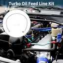AN4 Turbo Oil Feed Line Kit 28" Pressure Remote Turbocharger Oil Drain Return Line with Adapter,Wrench 1 Set