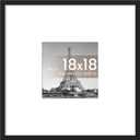 Upsimples 18x18 Picture Frame, Display Pictures 8x8 with Mat or 18 x 18 Without, Wall Hanging Square Frames, Black, 1 Pack