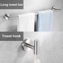 6 Pieces Brushed Nickel Bathroom Hardware Accessories Set, SUS304 Stainless Steel 24 Inch Bath Towel Bar Set, Round Bathroom Towel Holder Set, Towel Racks for Bathroom Wall Mounted