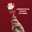 2 x Santa Lollipops, Individually Wrapped Christmas Suckers, Holiday Candy Treats and Stocking Stuffers (12 Pieces)