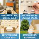 OtterPets Extra Large Bunny Hideout, Cozy Rabbit Castle with Fleece Mats, Wooden Rabbit Hideout, Bunny House Indoor Indoor, Chinchilla, Guinea Pig House (Pet Safe Wood Joints)