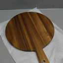 Acacia Wood Round Cutting Boards for Kitchen, 16.5''x13'' Large Wooden Cutting Board with Handle for Meat Pizza, Decorative Charcuterie Serving Board Chopping Board for Counter Dining Room