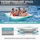 6ft Floating Dock Water Platform, Multi-People Inflatable Floating Mat, Dock Platform for Lake/Boats/Island/Swimming Pool, 6ft x 5.25ft x 0.5ft
