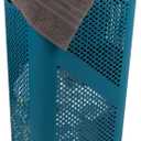Mind Reader Slim Laundry Hamper with Lid, 60L Clothes Basket, Ventilated Plastic, Blue, Single
