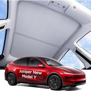 for Tesla Model Y Juniper Accessories Sunshade Roof, Interior Gray | For Model Y Juniper 2025~2026, Never Sag, Nano Ice-Crystal Coatings, Heat Insulation Glass Roof Sun Shade