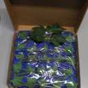 Artificial Flower Foam Rose 25pcs Real Looking Fake Rose with Stems Leaves for Home Decoration Party Garden Centerpieces DIY Wedding BouquetsRoyal Blue