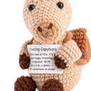2 x Traveling Capybara  Crochet Toy with Uplifting Message | Gifts for Women | Handmade Plush for Travel & Anxiety Relief