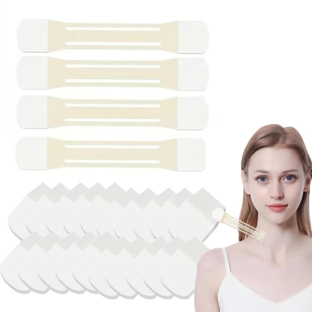 Neck Lift Tape - 20 Pcs Invisible Behind Neck Wrinkle Patches, Instant Firming & Tightening for Sagging Skin, Double Chin & Turkey Neck, Reusable Lifting Strips for Women & Men