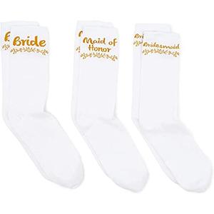 Sparkle and Bash Bridal Party Socks for Maid of Honor & Bridesmaid Gifts (3 Pairs)