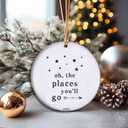 Oh The Places You'll go Ornament, Travel Ornament, College Graduation Gift, Baby Gifts, Retirement Gift (T8)