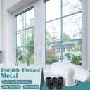 4 Pack Universal Tee Crank Casement Window Handles, Low Profile Design Prevents Interference with Window Coverings, Crank Replacement Handles, 1-1/8 x 2-3/8 (White)
