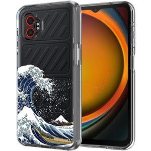 Unov Case Designed for Galaxy XCover7 Pro 5G, Crystal Clear Phone Case with [Anti-Slip Embossed Pattern], Shockproof Slim Protective [Anti-Yellowing TPU] Back Cover, Great Wave