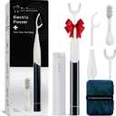 Dr. Emma Electric Vibration Flosser with Replaceable Floss Picks and Toothbrush, Power Flosser for Adults, Dental Flosser Kit for Teeth Cleaning, Water Flosser Alternative, Midnight