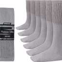 Diamond Star Men's 6 Pack Athletic Tube Socks Running Sports OVER THE CALF Full Cushioned Premium Soft Cotton Big and Tall (10-15)