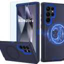 Magnetic Case for Galaxy S24 Ultra 5G case,Samsung S24 Ultra Heavy Duty case,[Military Grade Protective ],[Shockproof] [Dropproof] [Dust-Proof], (Dark Blue-MAG)