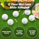 Civaner 12 Pcs Mini Volleyball Stress Balls Bulk 2.36 Inch Volleyball Team Gifts Party Favor Goodie Bag Stuffers Small Foam Sports Balls Throw to Crowd for Kids Stress Relief Games Toys (White)