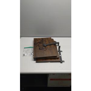 Wooden Shelves With Black Hooks, Brown, Size 15" X 10"