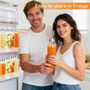 Glass Juice Bottles with Lids 25 oz Reusable Glass Water Bottles with Stainless Steel Caps 4 Pack, BPA Free,Leak Proof,Dishwasher Safe,for Refrigerator, Juicing, Iced Coffee, Cold Brew