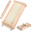 Chitarra Cutter Italian Pasta with Rolling Pin Guitar Board Making Tool Pasta Machine for Spaghetti, Lasagna(Wood Color)