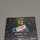 12 Dual Tip Liquid Chalk Markers - Erasable Marker Pens for Blackboard, Chalkboard Signs, Glass, Chalk Pens Wet Erase Makers for Bar Menu, School,Wedding Sign, Just Married Car Windows Decorations