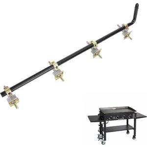 36 Inch Griddle Burner Control Valve with Gas Rail for Blackstone 4-Burner Flat Top Griddle 1554 1565 1836 1866 1560, Gas Valve Replacement Parts for Blackstone 36 Inch