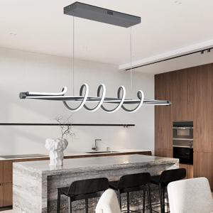 Modern Chandelier,Dimmable Modern Led Pendant Light for Dining Room,Gold Chandelier Light Fixture Modern Dining Room Light Light Fixture over Table,Color Changing Kitchen Island Lighting via Remote, L39.37in