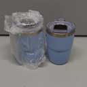 8 oz Small Coffee Cup with Magnetic Lid, Ceramic-Lined 18/8 Stainless Steel, Double-Wall Vacuum Insulated, Stackable, Dishwasher Safe, Mini Tumbler for On-the-Go, 2 Pack, Pastel Blue