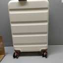 Kono Carry On Luggage 22x14x9 Airline Approved Lightweight Small Travel Suitcase with Spinner Wheels Hard Shell TSA Carry-On Cream White