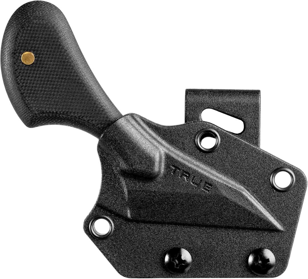 TRUE MYCRO Utility Knife, Fixed Blade Every Day Carry Razor Knife, Compact Boxcutter Neck Knife with Sheath - Black